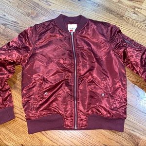 Burgundy Bomber Jacket